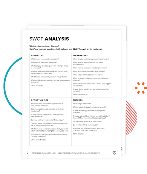 Preview of SWOT analysis in the Marketing Action Plan Workbook