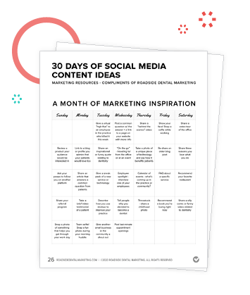 Preview of the 30 Days of Content Ideas in the Marketing Action Plan Workbook